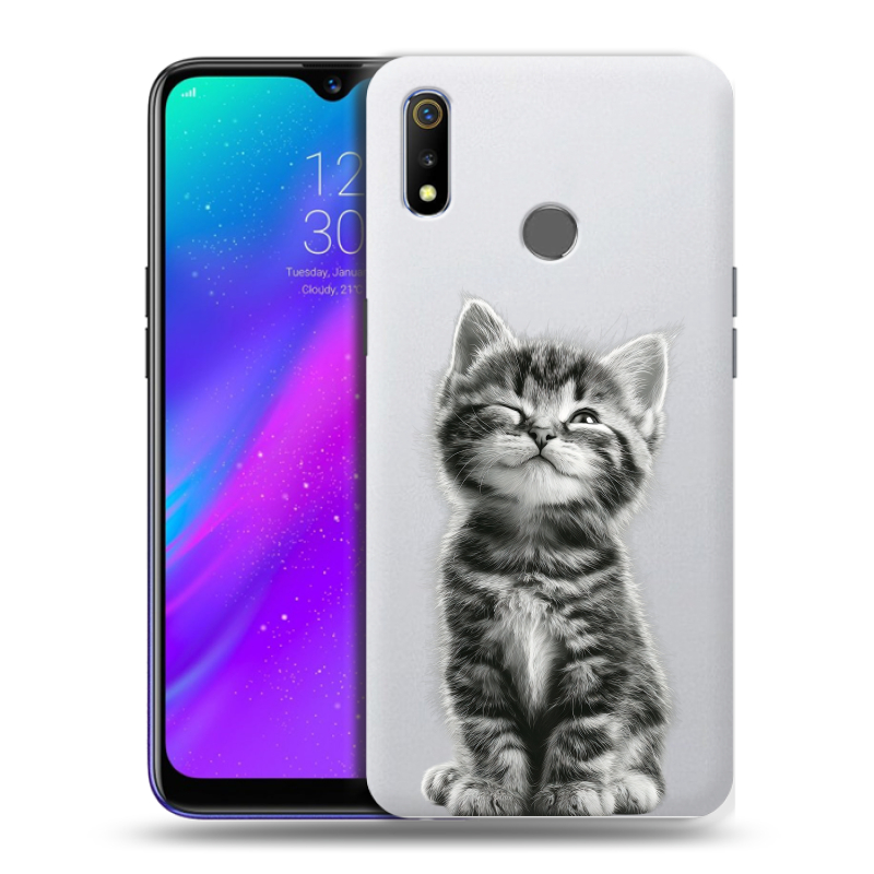 Силиконовый чехол на Realme 3 с принтом Котенок Силиконовый чехол на Realme 3 с принтом Котенок