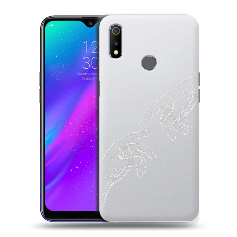 Силиконовый чехол на Realme 3 с принтом Сотворение мира Силиконовый чехол на Realme 3 с принтом Сотворение мира