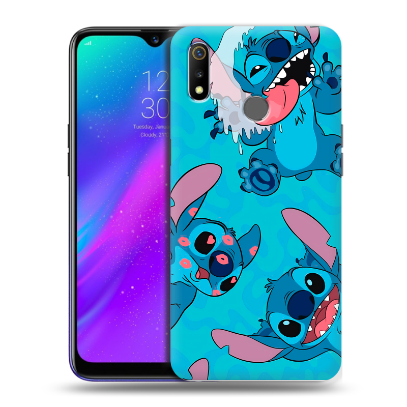Силиконовый чехол на Realme 3 с принтом Лило и Стич Силиконовый чехол на Realme 3 с принтом Лило и Стич