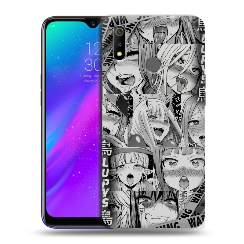Силиконовый чехол на Realme 3 с принтом Ahegao Ахегао Аниме Силиконовый чехол на Realme 3 с принтом Ahegao Ахегао Аниме