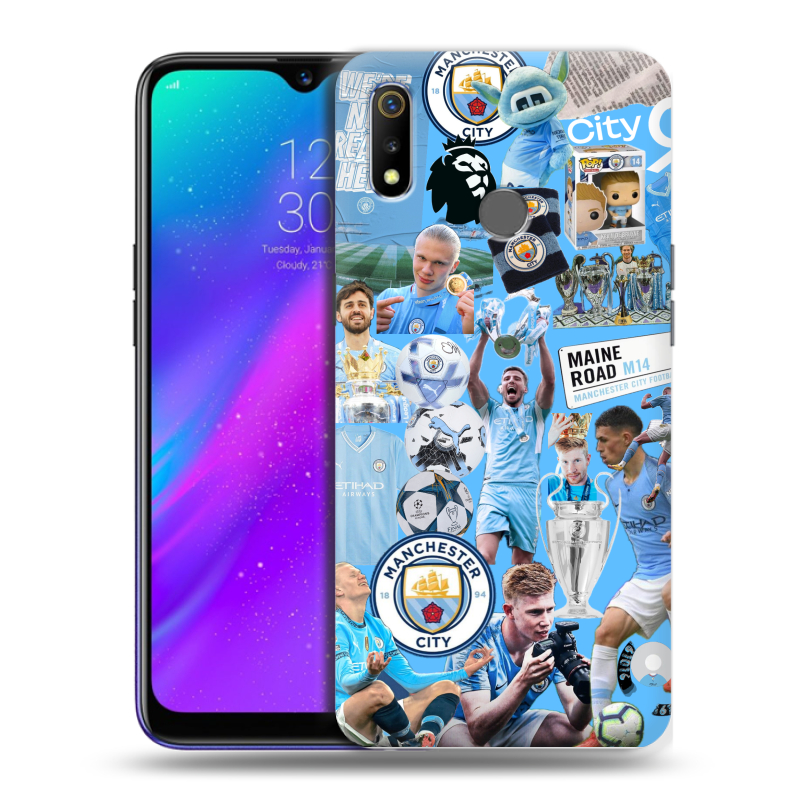 Силиконовый чехол на Realme 3 с принтом Man City Манчестер Сити Силиконовый чехол на Realme 3 с принтом Man City Манчестер Сити