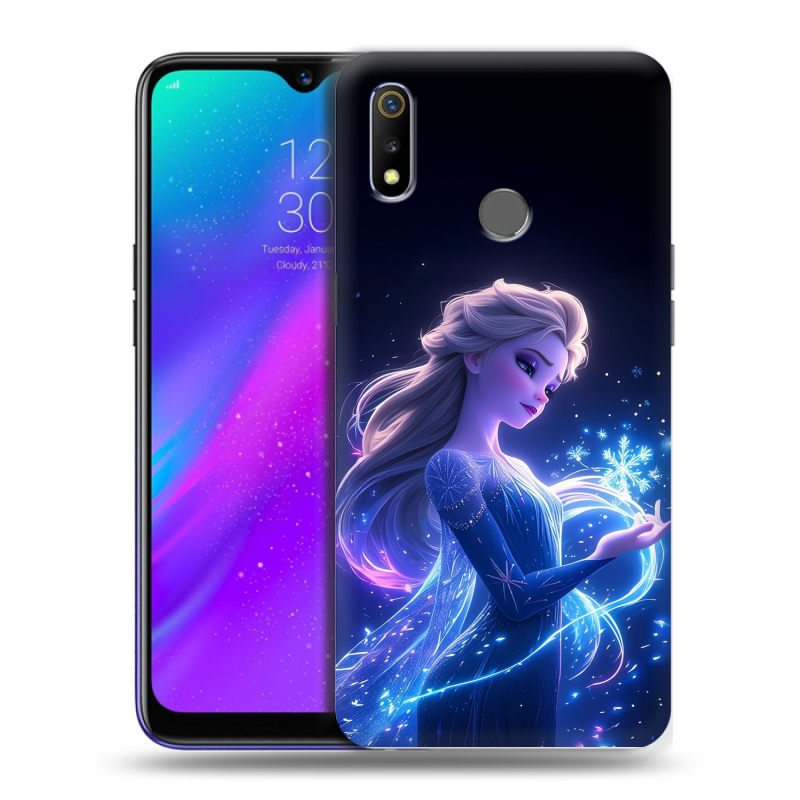 Силиконовый чехол на Realme 3 с принтом Холодное сердце Frozen Силиконовый чехол на Realme 3 с принтом Холодное сердце Frozen
