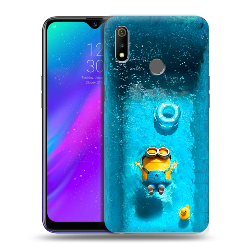 Силиконовый чехол на Realme 3 с принтом Миньоны Силиконовый чехол на Realme 3 с принтом Миньоны