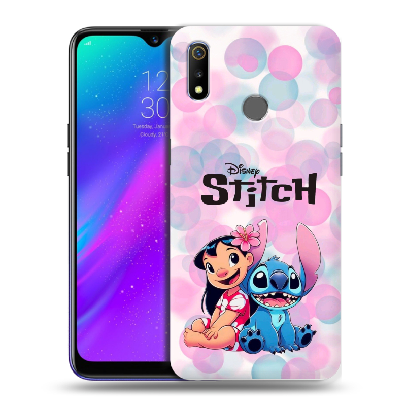Силиконовый чехол на Realme 3 с принтом Лило и Стич Силиконовый чехол на Realme 3 с принтом Лило и Стич