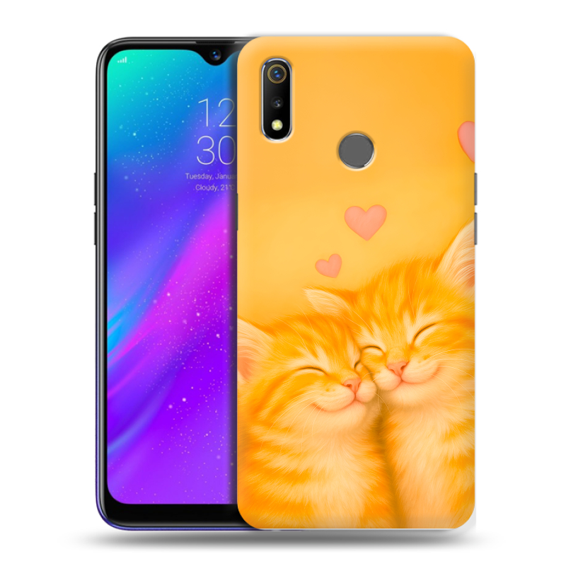 Силиконовый чехол на Realme 3 с принтом Милые котята Силиконовый чехол на Realme 3 с принтом Милые котята