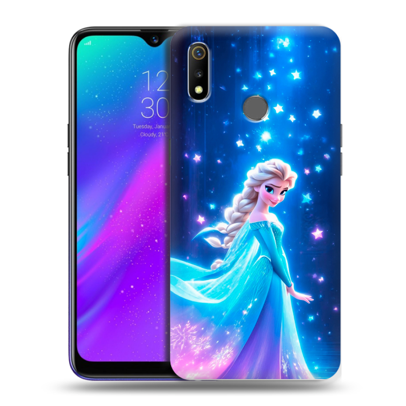 Силиконовый чехол на Realme 3 с принтом Холодное сердце Frozen Силиконовый чехол на Realme 3 с принтом Холодное сердце Frozen