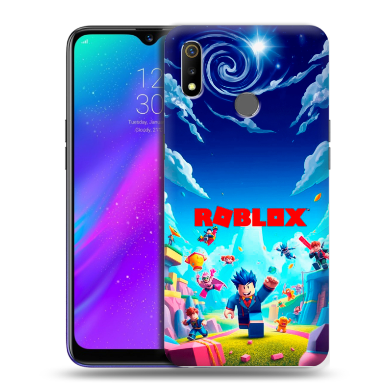 Силиконовый чехол на Realme 3 с принтом Roblox Роблокс Силиконовый чехол на Realme 3 с принтом Roblox Роблокс