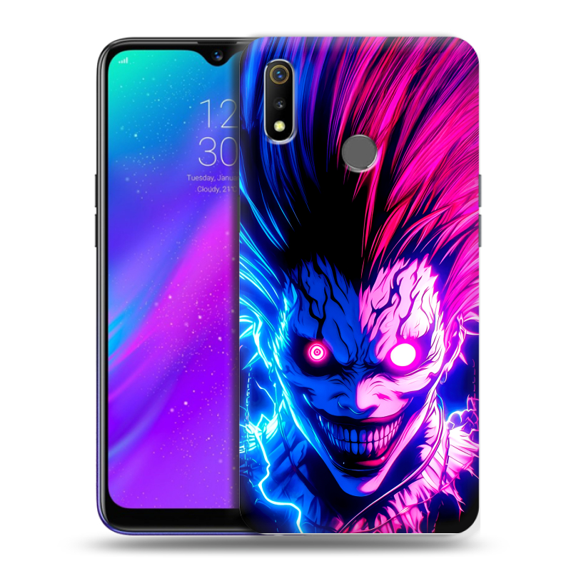 Силиконовый чехол на Realme 3 с принтом Death note Тетрадь смерти Силиконовый чехол на Realme 3 с принтом Death note Тетрадь смерти