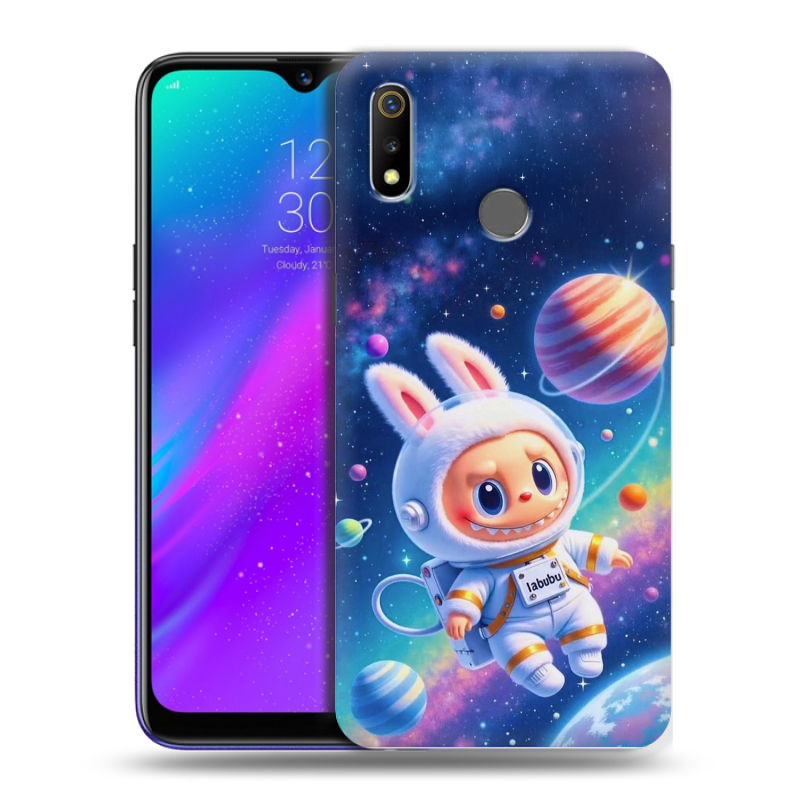 Силиконовый чехол на Realme 3 с принтом Labubu Лабубу Силиконовый чехол на Realme 3 с принтом Labubu Лабубу