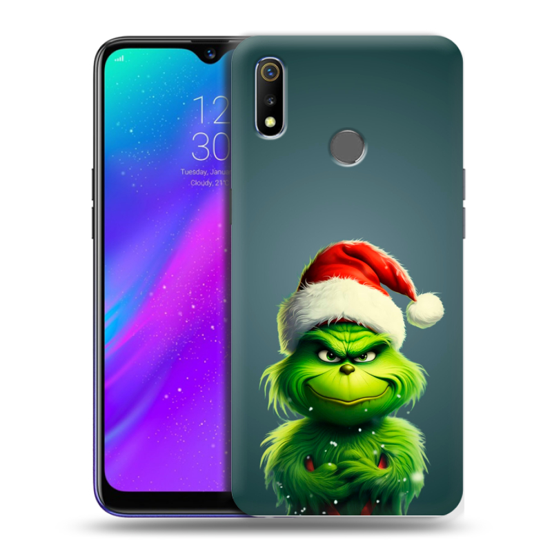 Силиконовый чехол на Realme 3 с принтом Новый год Силиконовый чехол на Realme 3 с принтом Новый год