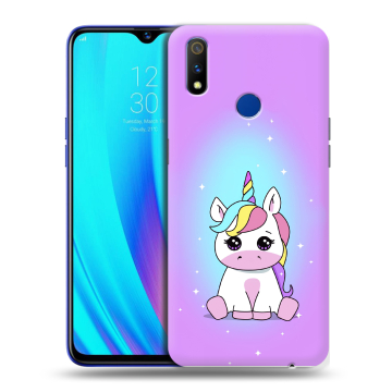 Силиконовый чехол на Realme 3 Pro с принтом Единорог Силиконовый чехол на Realme 3 Pro с принтом Единорог