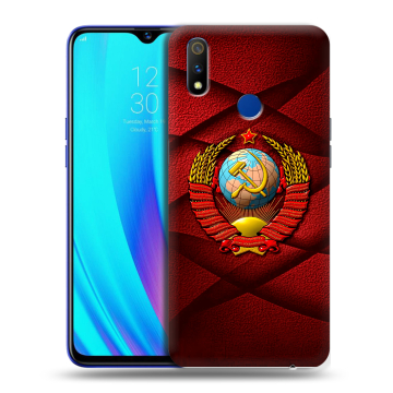 Силиконовый чехол на Realme 3 Pro с принтом Герб СССР Силиконовый чехол на Realme 3 Pro с принтом Герб СССР