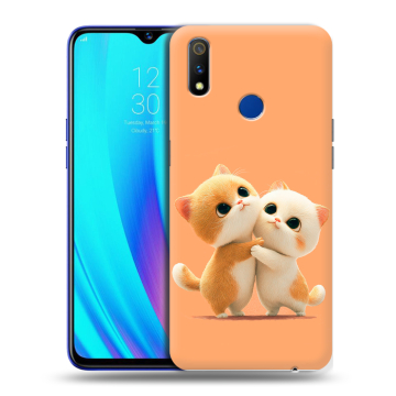 Силиконовый чехол на Realme 3 Pro с принтом Милые котики Силиконовый чехол на Realme 3 Pro с принтом Милые котики