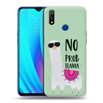 Силиконовый чехол на Realme 3 Pro с принтом Лама Силиконовый чехол на Realme 3 Pro с принтом Лама