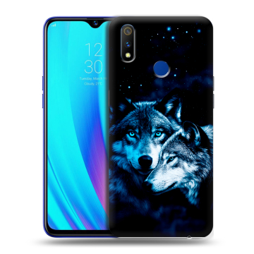 Силиконовый чехол на Realme 3 Pro с принтом Волки Силиконовый чехол на Realme 3 Pro с принтом Волки
