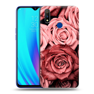 Силиконовый чехол на Realme 3 Pro с принтом Цветы розы Силиконовый чехол на Realme 3 Pro с принтом Цветы розы