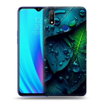 Силиконовый чехол на Realme 3 Pro с принтом Листья Силиконовый чехол на Realme 3 Pro с принтом Листья