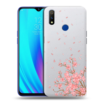 Силиконовый чехол на Realme 3 Pro с принтом Ветка сакуры Силиконовый чехол на Realme 3 Pro с принтом Ветка сакуры
