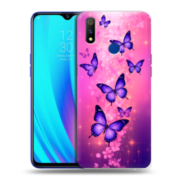 Силиконовый чехол на Realme 3 Pro с принтом Бабочки