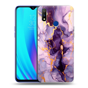 Силиконовый чехол на Realme 3 Pro с принтом Мрамор