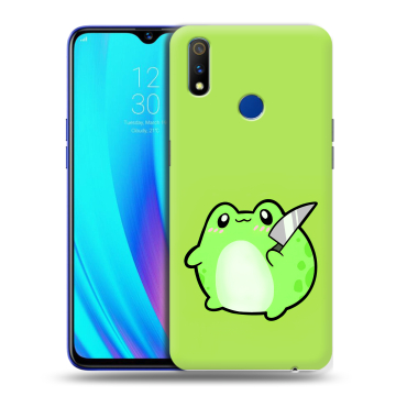 Силиконовый чехол на Realme 3 Pro с принтом Лягушенок Силиконовый чехол на Realme 3 Pro с принтом Лягушенок