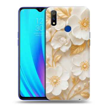 Силиконовый чехол на Realme 3 Pro с принтом Цветы