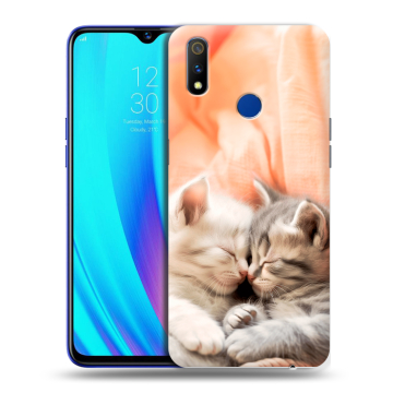 Силиконовый чехол на Realme 3 Pro с принтом Котята