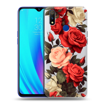 Силиконовый чехол на Realme 3 Pro с принтом Розы Силиконовый чехол на Realme 3 Pro с принтом Розы