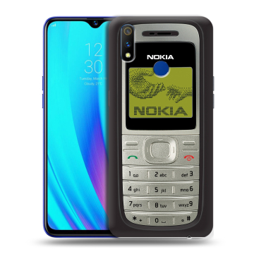 Силиконовый чехол на Realme 3 Pro с принтом Ретро Нокия