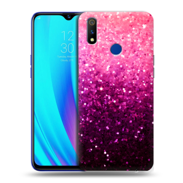 Силиконовый чехол на Realme 3 Pro с принтом Блестки