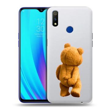 Силиконовый чехол на Realme 3 Pro с принтом Медведь