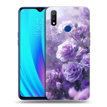 Силиконовый чехол на Realme 3 Pro с принтом Розы цветы