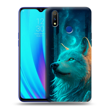 Силиконовый чехол на Realme 3 Pro с принтом бабочки саккура