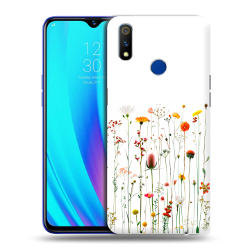 Силиконовый чехол на Realme 3 Pro с принтом цветы Силиконовый чехол на Realme 3 Pro с принтом цветы