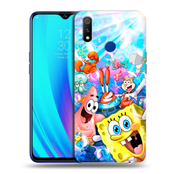 Силиконовый чехол на Realme 3 Pro с принтом спанчбоб спанч боб Силиконовый чехол на Realme 3 Pro с принтом спанчбоб спанч боб