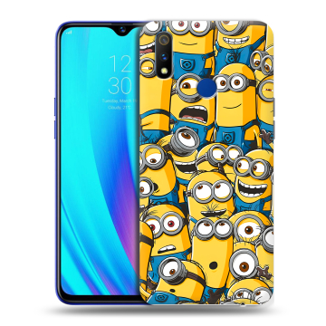 Силиконовый чехол на Realme 3 Pro с принтом Миньоны