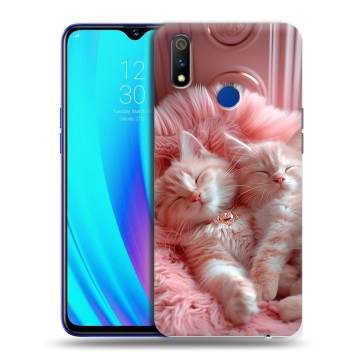 Силиконовый чехол на Realme 3 Pro с принтом котята котики