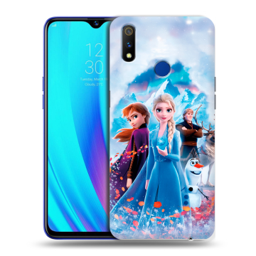 Силиконовый чехол на Realme 3 Pro с принтом Холодное сердце Frozen