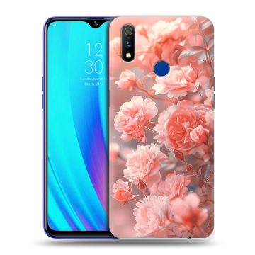 Силиконовый чехол на Realme 3 Pro с принтом Розы цветы