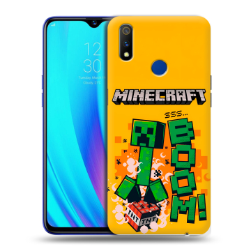 Силиконовый чехол на Realme 3 Pro с принтом Майнкрафт Minecraft Силиконовый чехол на Realme 3 Pro с принтом Майнкрафт Minecraft