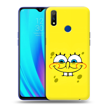 Силиконовый чехол на Realme 3 Pro с принтом спанчбоб спанч боб