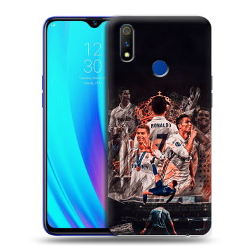 Силиконовый чехол на Realme 3 Pro с принтом Реал Роналдо Real Ronaldo