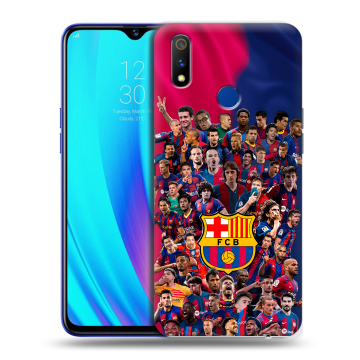 Силиконовый чехол на Realme 3 Pro с принтом Барселона Barcelona