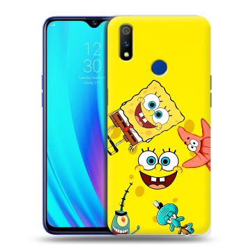 Силиконовый чехол на Realme 3 Pro с принтом Спанч боб Спанчбоб