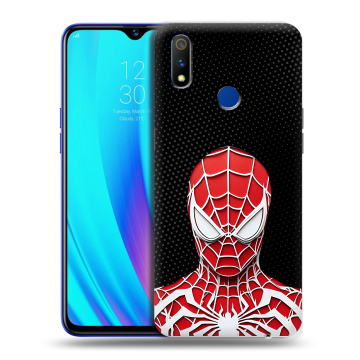 Силиконовый чехол на Realme 3 Pro с принтом человек паук spiderman