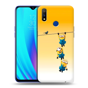 Силиконовый чехол на Realme 3 Pro с принтом Миньоны Силиконовый чехол на Realme 3 Pro с принтом Миньоны