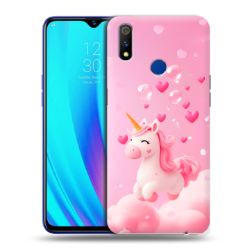 Силиконовый чехол на Realme 3 Pro с принтом Единорог Силиконовый чехол на Realme 3 Pro с принтом Единорог