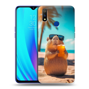 Силиконовый чехол на Realme 3 Pro с принтом Капибара
