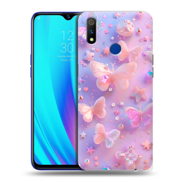 Силиконовый чехол на Realme 3 Pro с принтом Бабочки