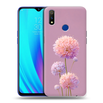 Силиконовый чехол на Realme 3 Pro с принтом Цветы